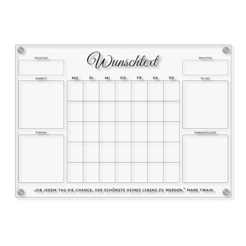 Individueller abwischbarer XXL Wandkalender.