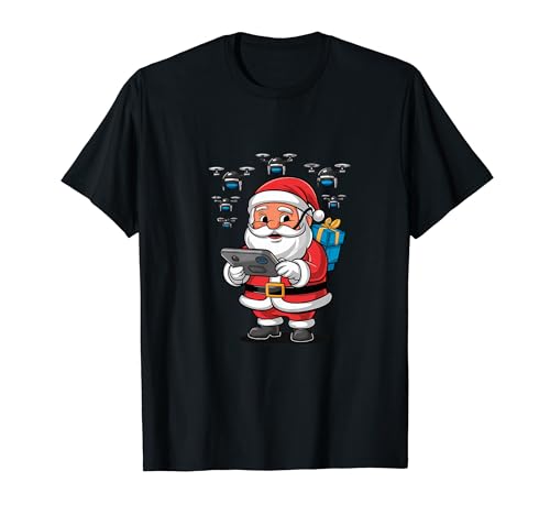 High-Tech Weihnachtsdesign T-Shirt mit Drohnen