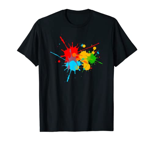 Buntes Farbspritzer T-Shirt