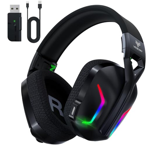 Bluetooth Gaming Kopfhörer mit Mikrofon, RGB-Licht