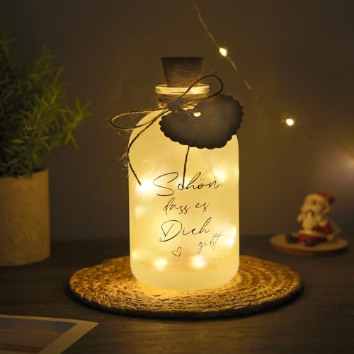 Personalisierte LED Leuchtflasche mit Spruch