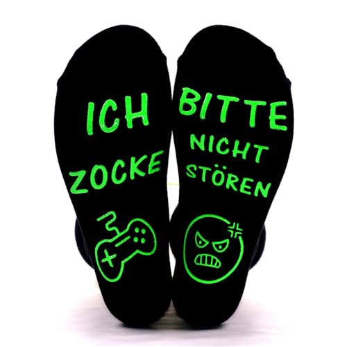 "Lustige Gaming-Socken mit Spruch, rutschfest"