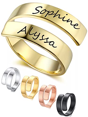 Personalisierter offener Ring mit Gravur