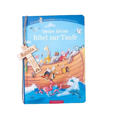 Personalisierte Kinderbibel mit Kreuz - Perfektes Taufgeschenk