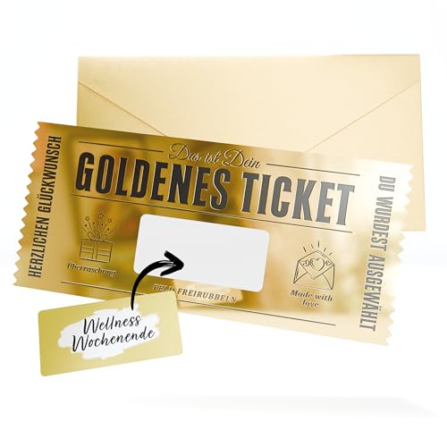 Rubbellos-Geschenkkarte: Goldenes Ticket für Frauen.