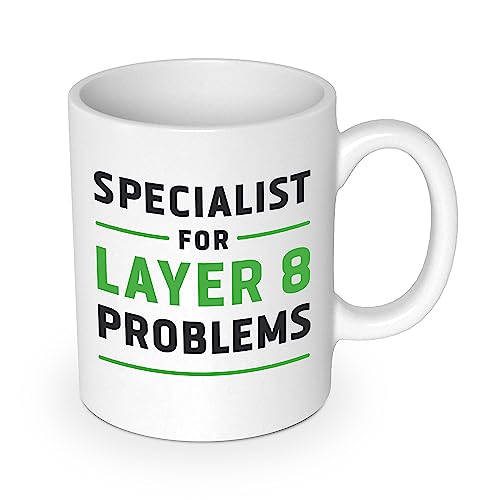 Layer 8 Probleme - Lustige Computer-Tasse