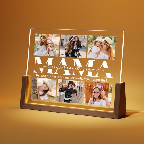 Personalisierte LED Bilderrahmen für Mama: Perfektes Muttertagsgeschenk.