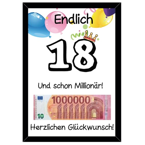 Personalisiertes Geldgeschenk zum 18. Geburtstag