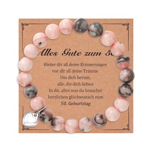 Rosa Naturstein Armband - Perfektes Geschenk!