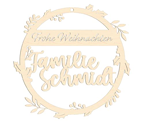 Weihnachtlicher Türanhänger mit personalisierter Gravur