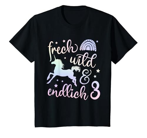 "Fröhliches Einhorn-T-Shirt für 3-jährige Mädchen"