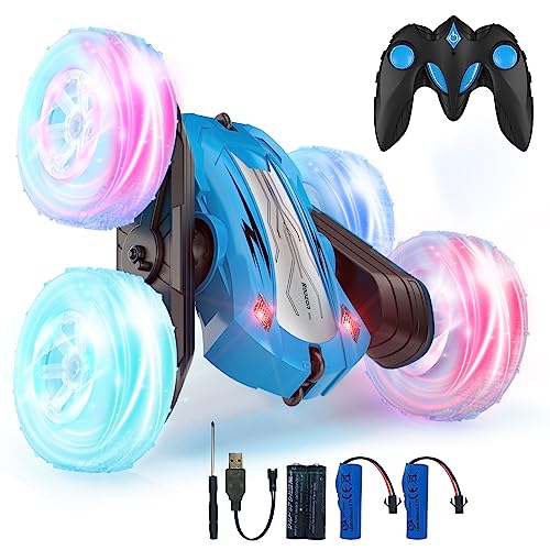 LED-RC-Auto für Kinder, 360° Flip, Blau