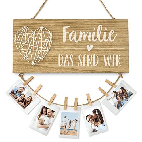 Familie Fotocollage Holzschild mit Spruch