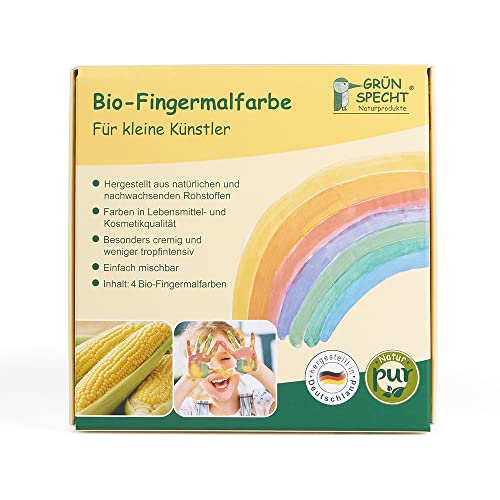 Bio-Fingermalfarbe für Kinder - 4 Farben