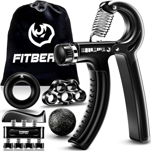 FitBeast Handtrainer - Griffkraft Trainingsset, Schwarz