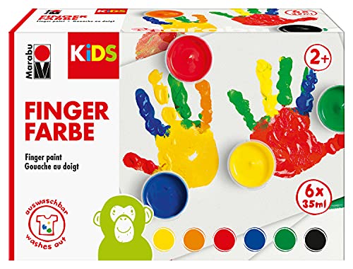 KiDS Fingerfarben-Set mit 6 leuchtenden Farben