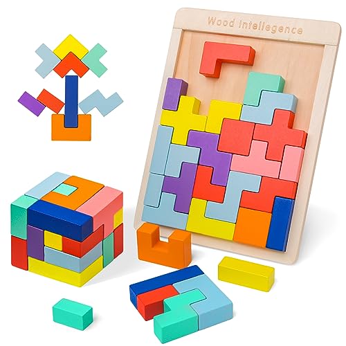 Tetris Holzpuzzle für Kinder ab 3 Jahren.