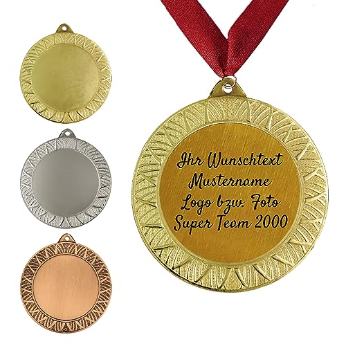 Personalisierte Metallmedaille mit Wunschtext und Logo