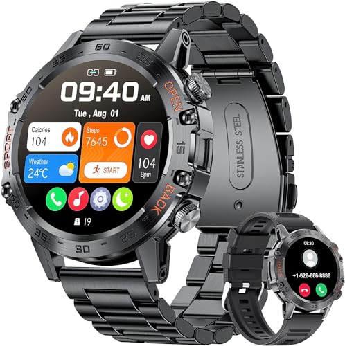 Herren Smartwatch mit Herzfrequenzmonitor, IP67-Bewertung