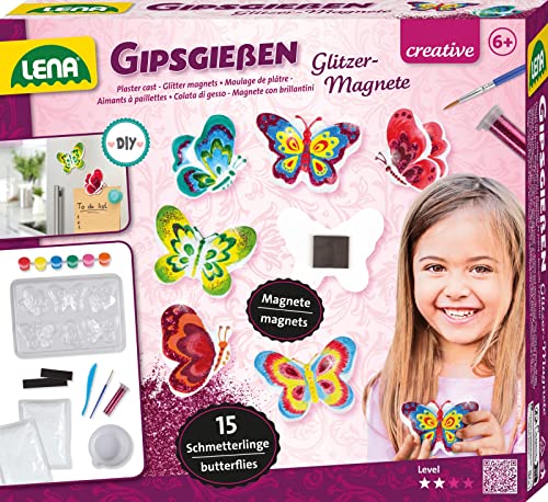 "Gipsgießset mit Glitzerschmetterlingen für Kinder"